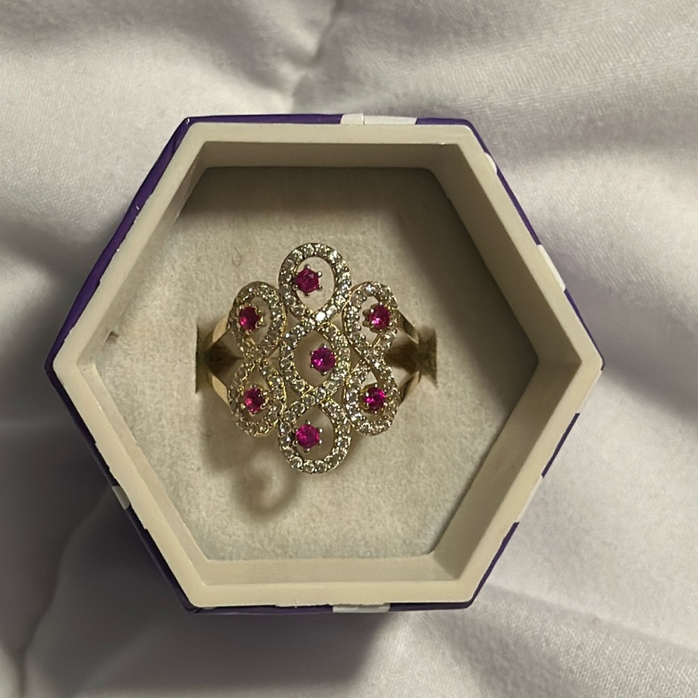 Solid 14K Yellow Gold Ruby & Diamond Ring 💍 | Beautifully Crafted